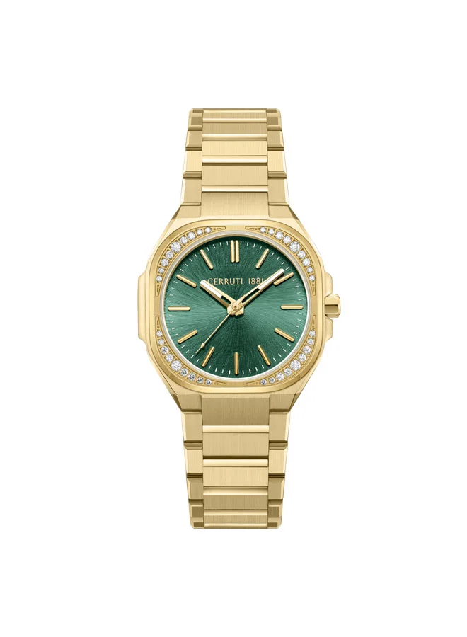 Leadri Green Dial Stainless Steel Bracelet Analog Watch for Women, 32mm